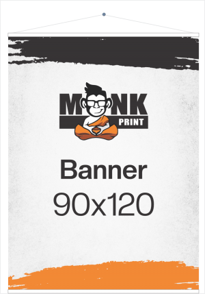 Banner 90x120cm Papel Papel    Canaleta em PVC e nylon 